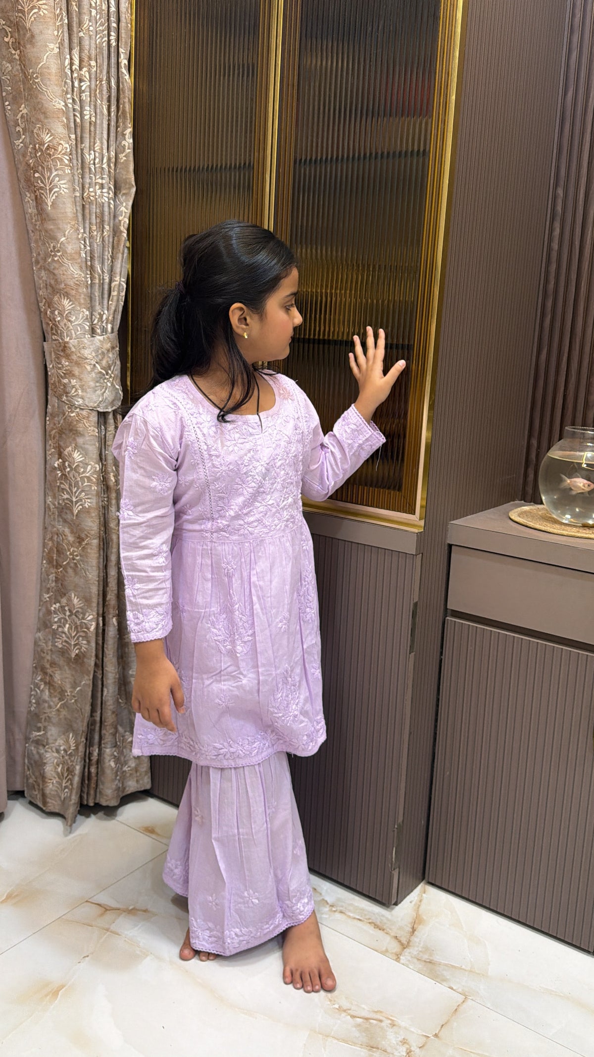 #2019 Purple Kids Mul Mul Garara Set