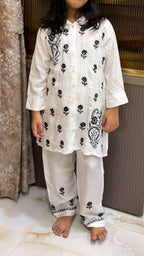 #2020 Black Kids Rayon White with Coloured Co-Ord Set