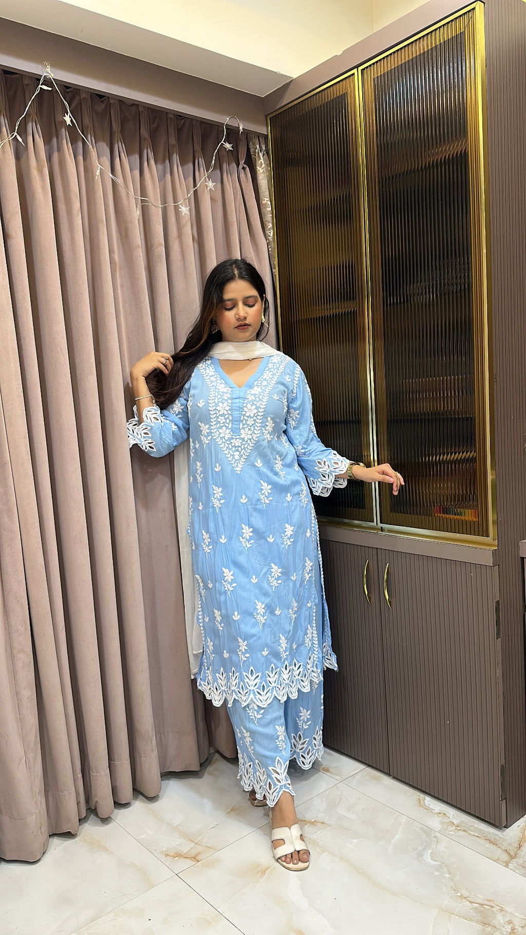 Blue Pure Modal karachi set
