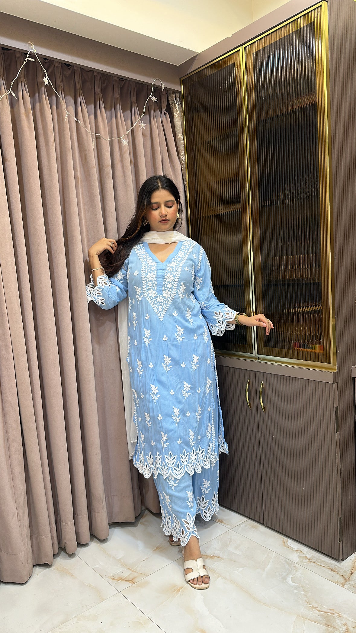 Blue Pure Modal karachi set