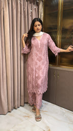 Onion Safa pure muslin cutwork set