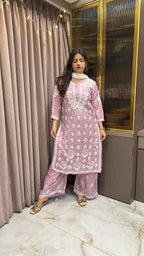 Blush Pure muslin mukesh work set