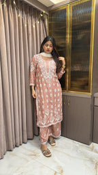 Onion Pure muslin mukesh work set