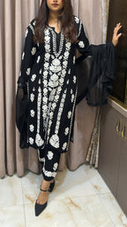 Modal Lucknowi rose work plazo set