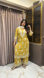Mustard Noori Pure modal cut work set