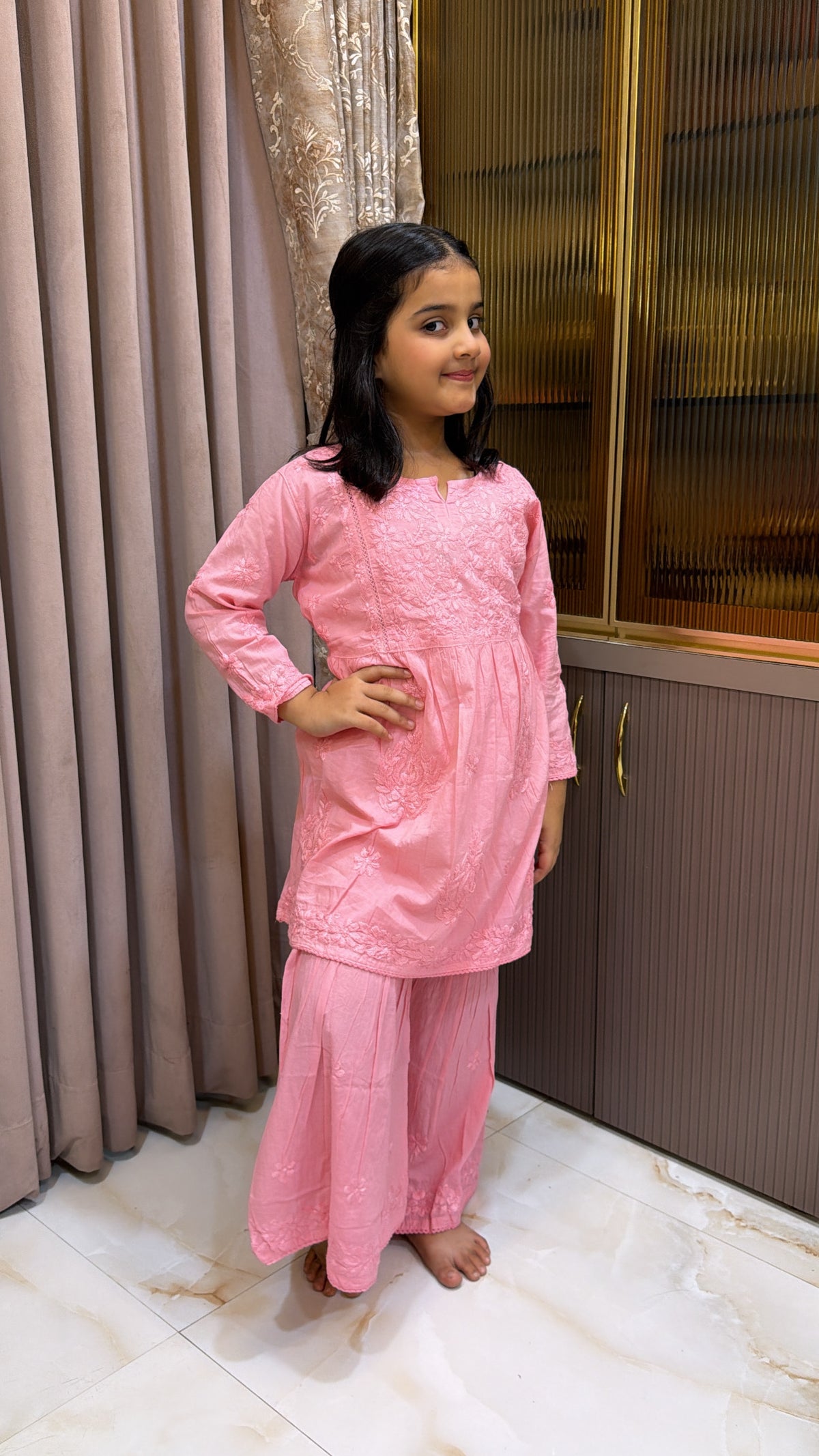 #2019 Pink Kids Mul Mul Garara Set