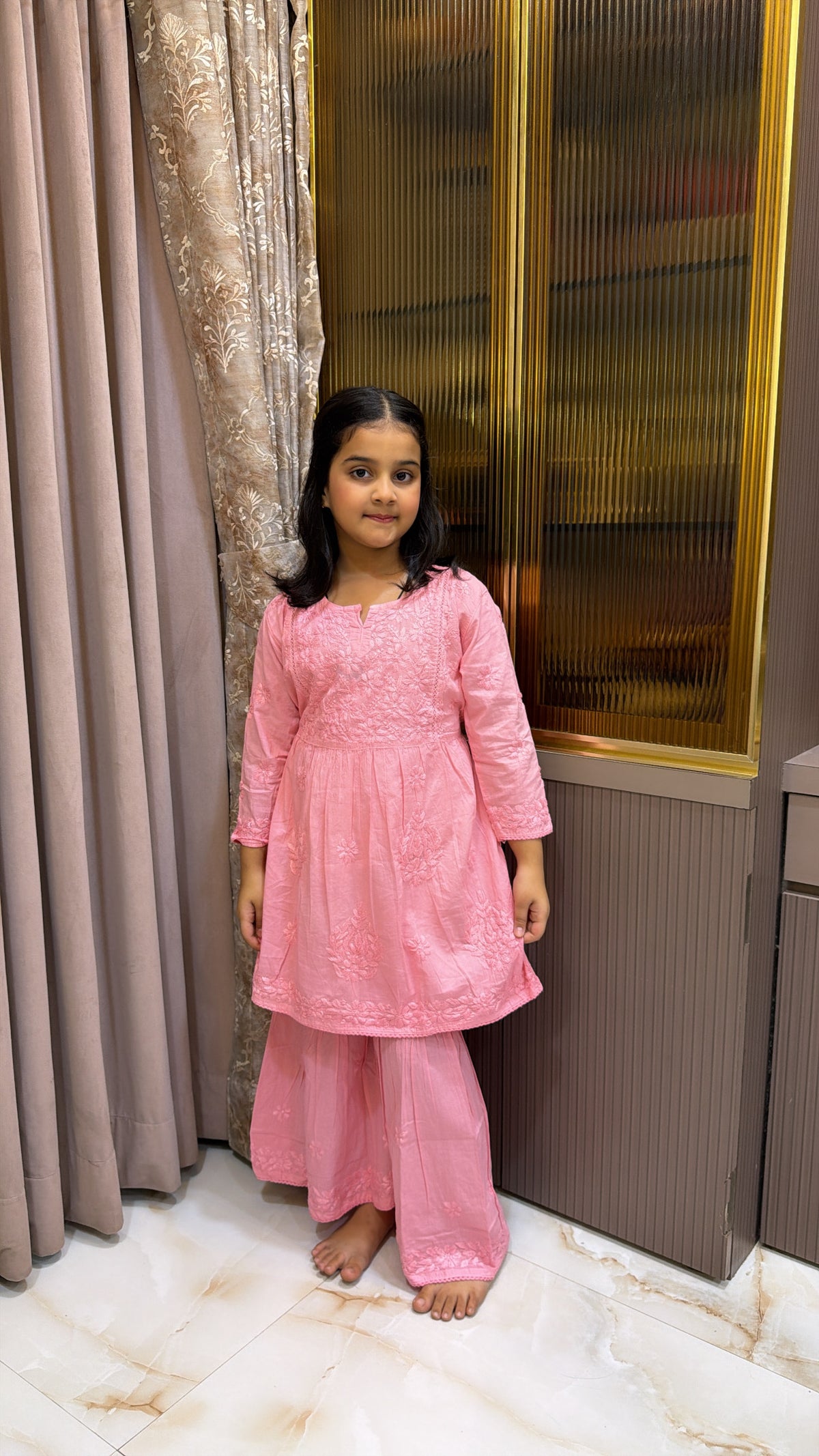 #2019 Pink Kids Mul Mul Garara Set