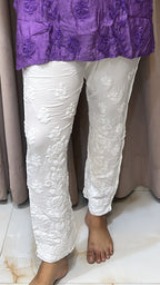 White Pure Modal lucknowi pant