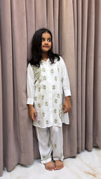 #2020 Green Kids Rayon White with Coloured Co-Ord Set