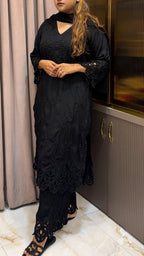 Black Pure Modal karachi set