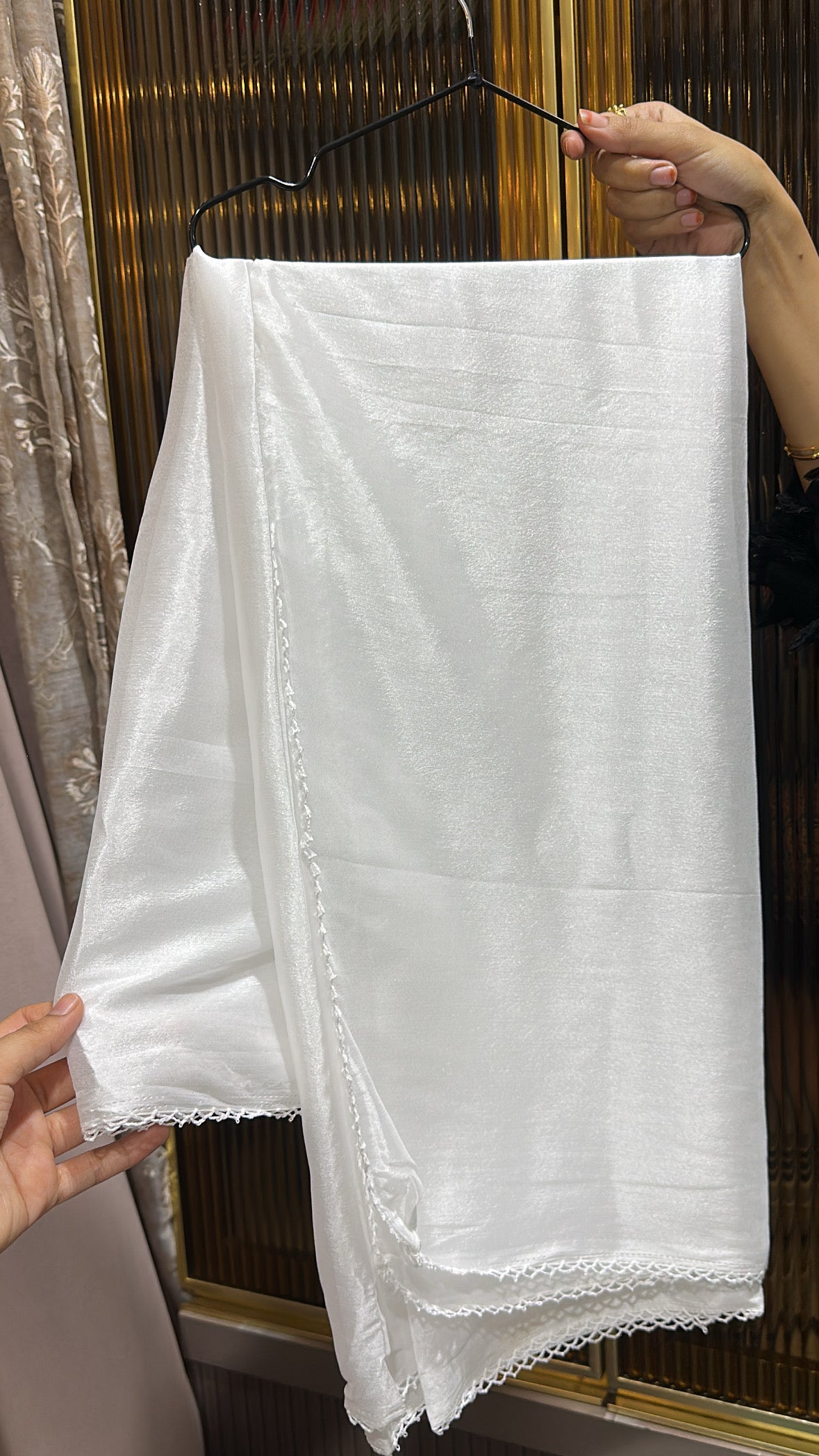 Muslin lace dupatta