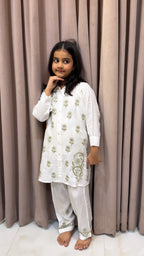 #2020 Green Kids Rayon White with Coloured Co-Ord Set