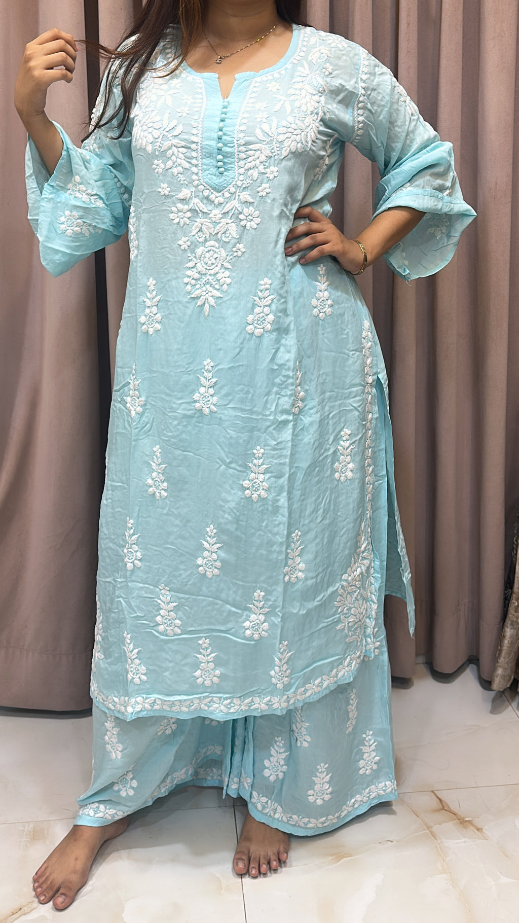 Modal bell sleeves plazo set Category set