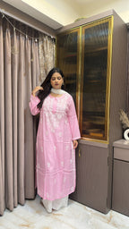 Baby pink Basics Plus size kurti