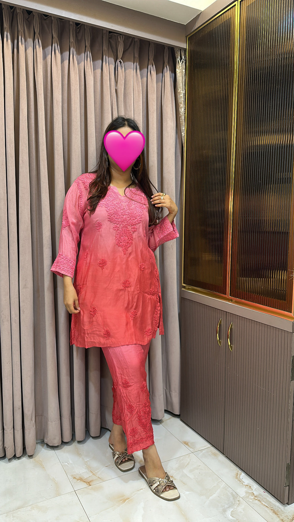 Beauty Pink Muslin co ord set
