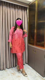 Beauty Pink Muslin co ord set