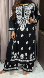 Pure mul mul fabric Lucknowi plazo set