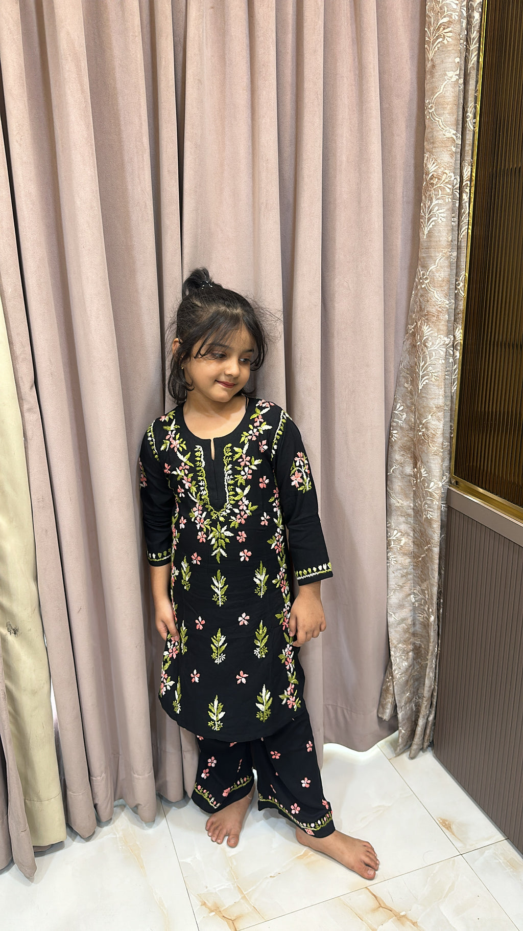Kids Black with Peach Colored Set