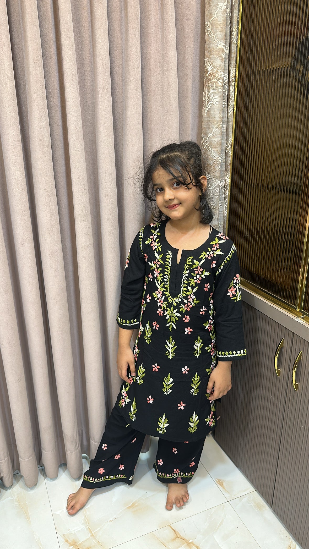 Kids Black with Peach Colored Set