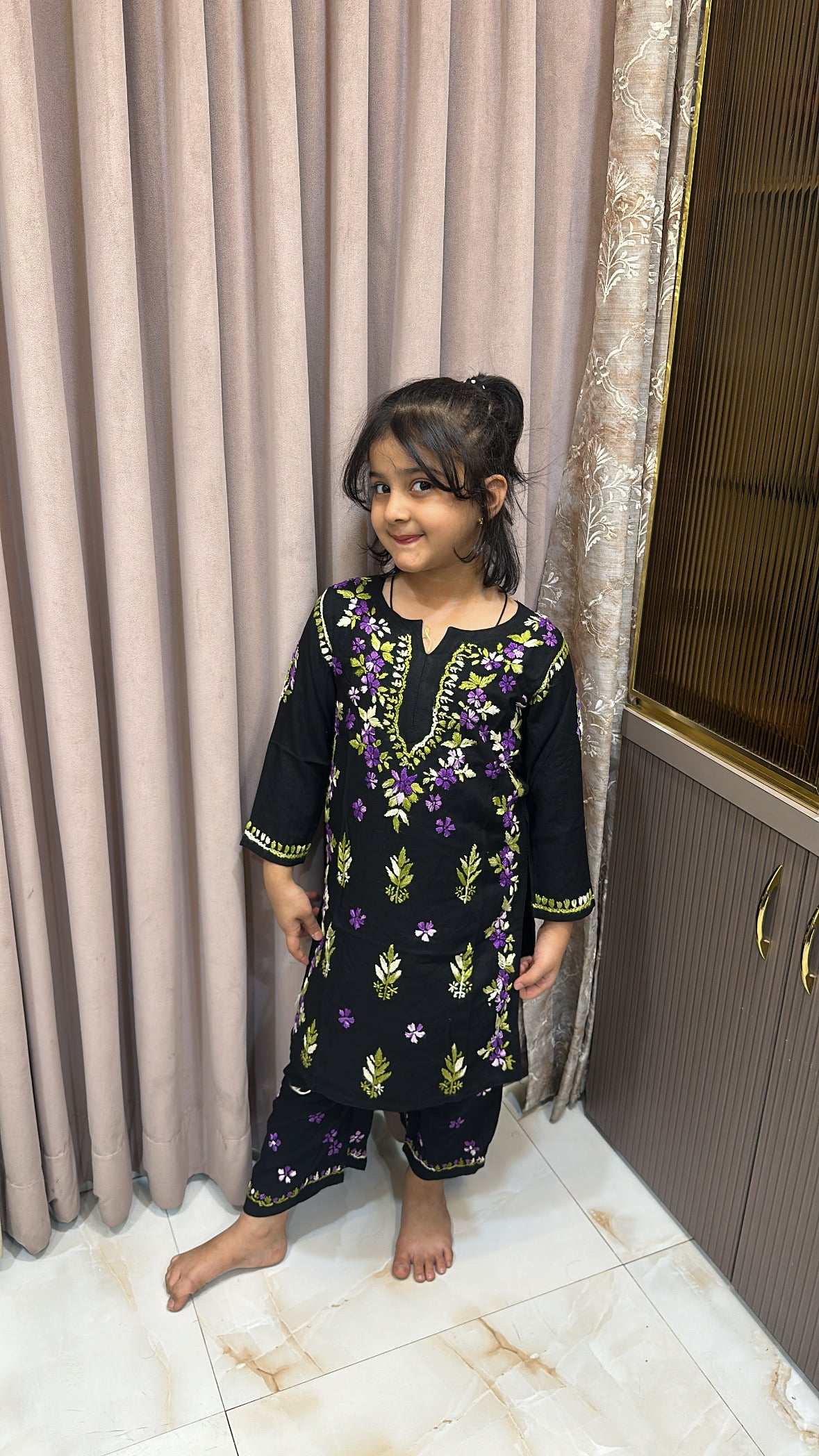 Kids Black with purple Colored Set