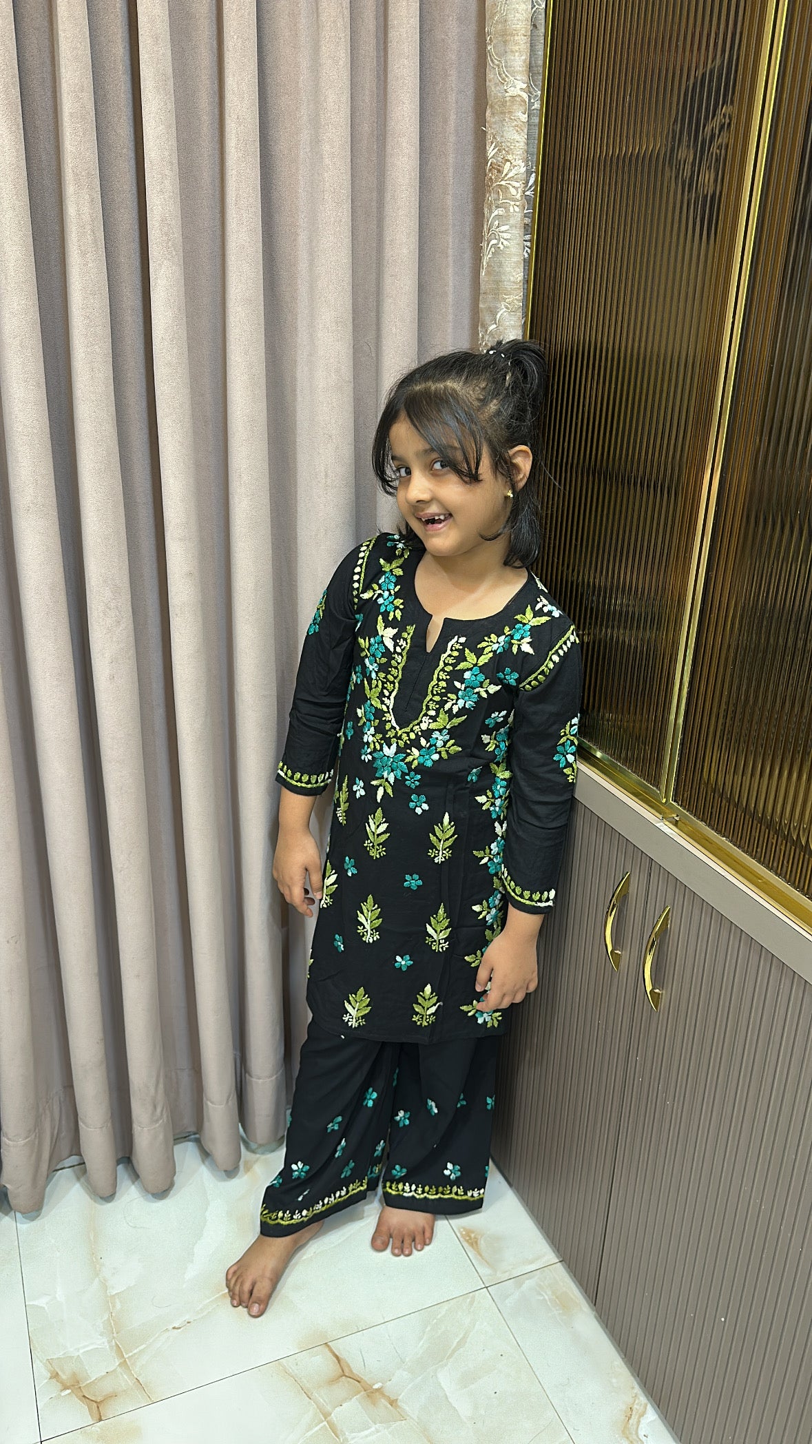 Kids Black with turkish Colored Set