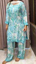 Crepe silk printed co ord set