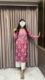 Blush Pink Muslin noori shaded kurti