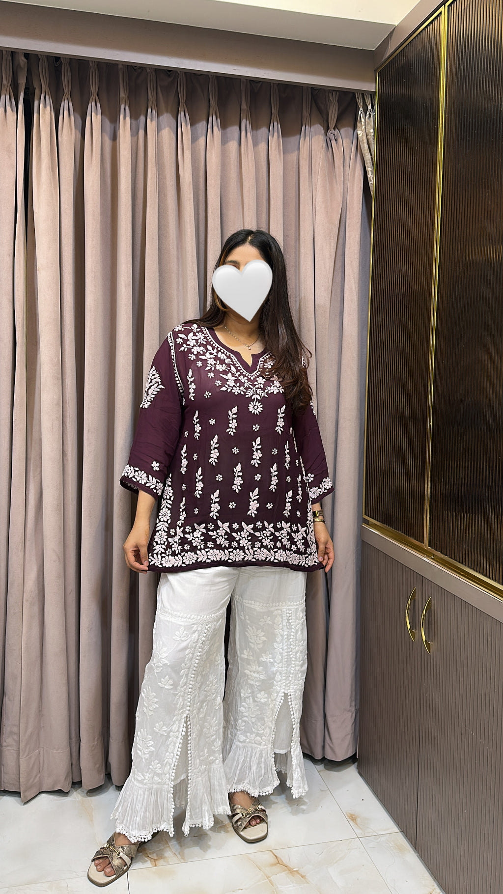 Brown Viscose short top