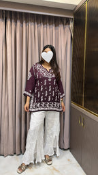 Brown Viscose short top