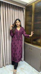 Bruise Pure modal lucknowi cut work kurti