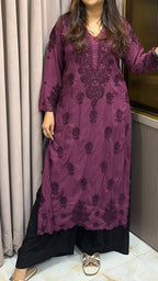 Bruise Pure modal lucknowi cut work kurti