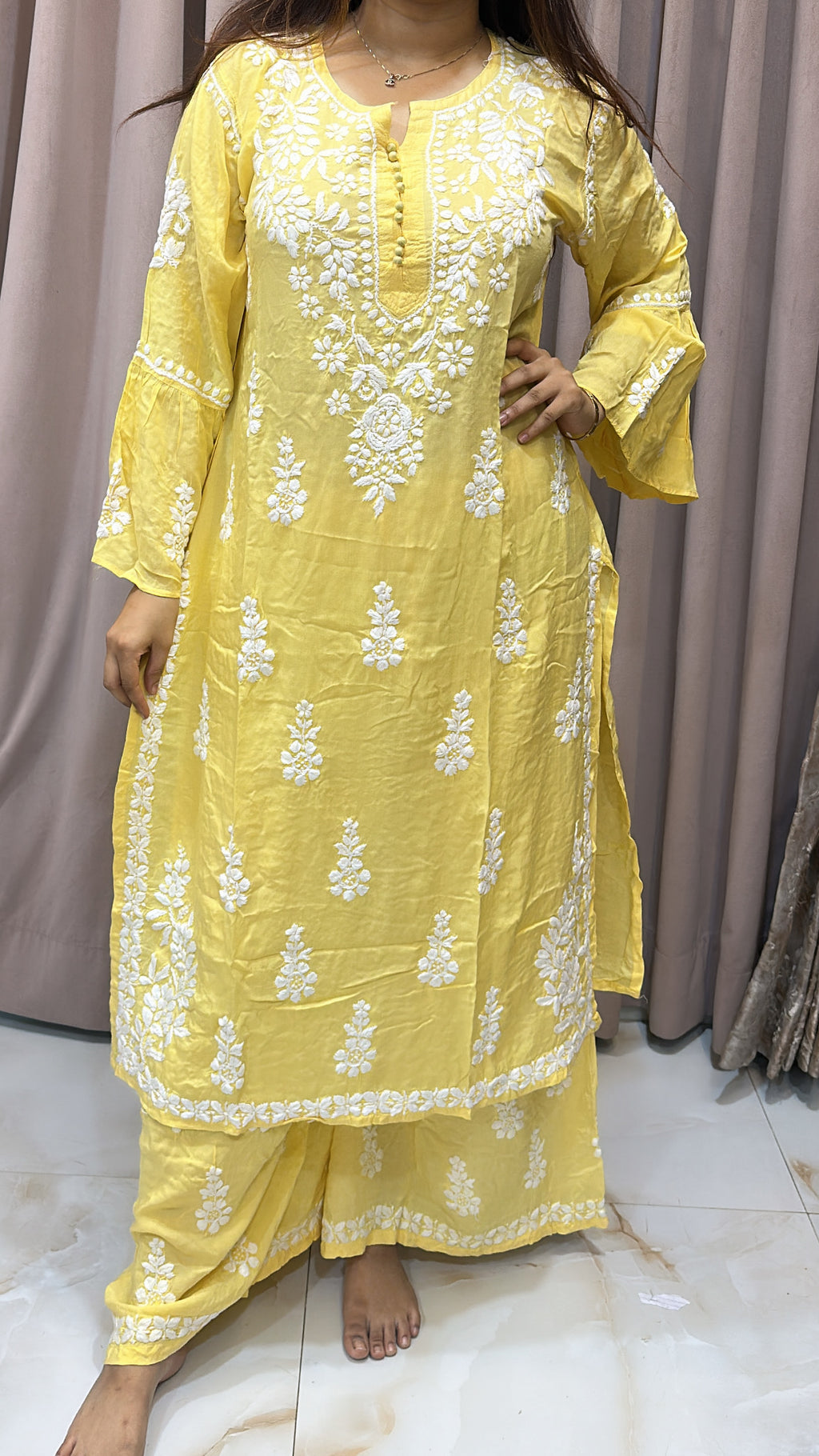 Modal bell sleeves plazo set Category set