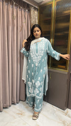 Sage Green Plus Size Pure Modal Plazo Set