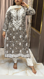 Animal print lucknowi kurti