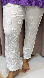 White Pure Modal lucknowi pant