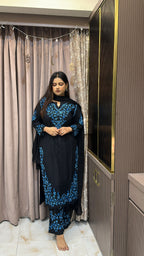 Black with Blue Plazo Set