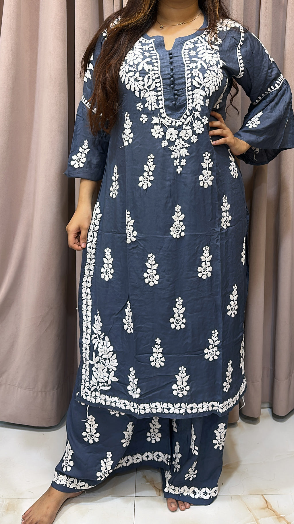 Modal bell sleeves plazo set Category set