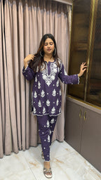 Deep Purple Cut work co-ord set