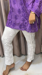 White Pure Modal lucknowi pant