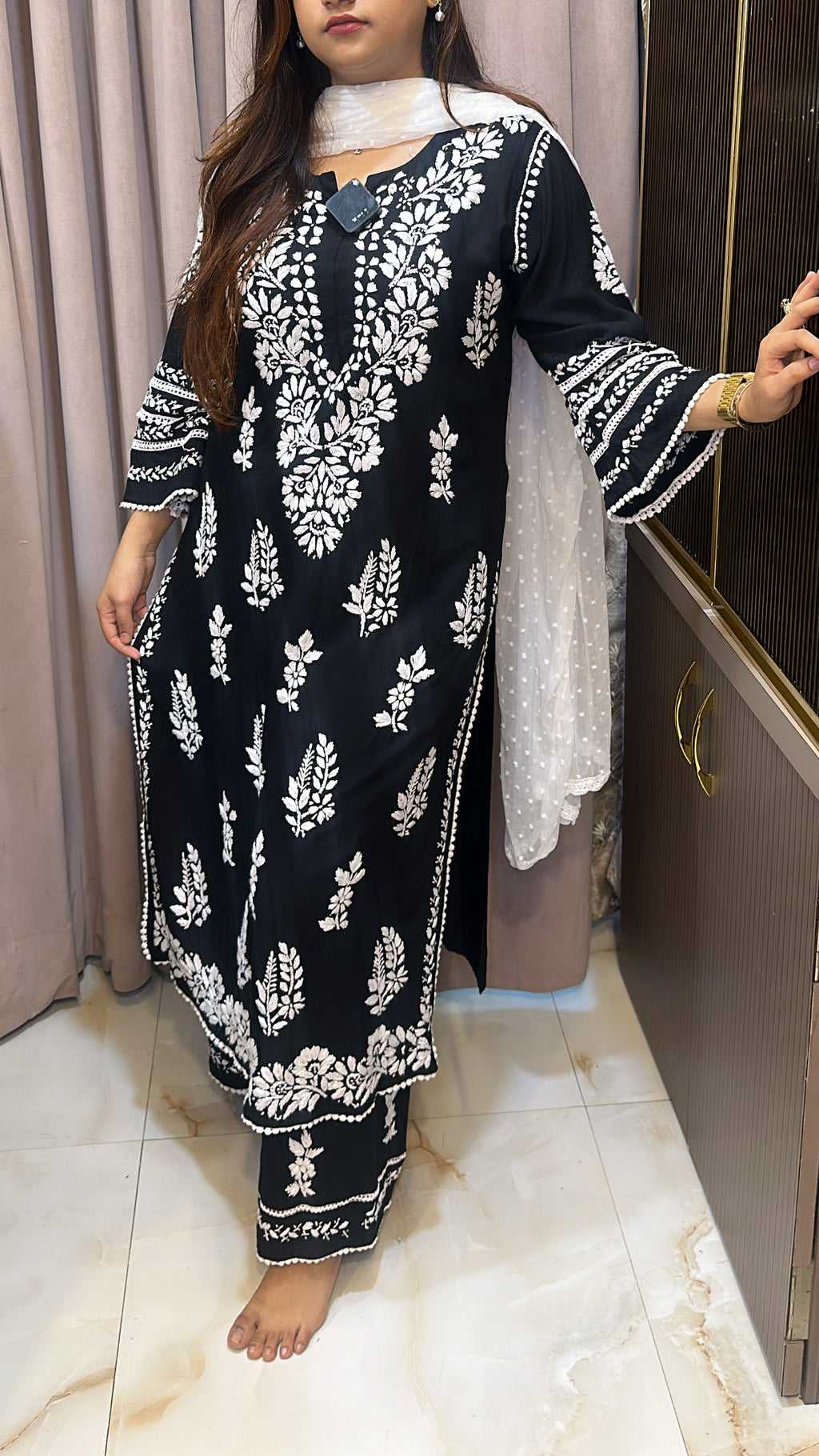 Black Heavy plazo set