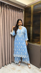Blue Pure Modal karachi set