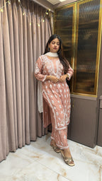 Onion Pure muslin mukesh work set