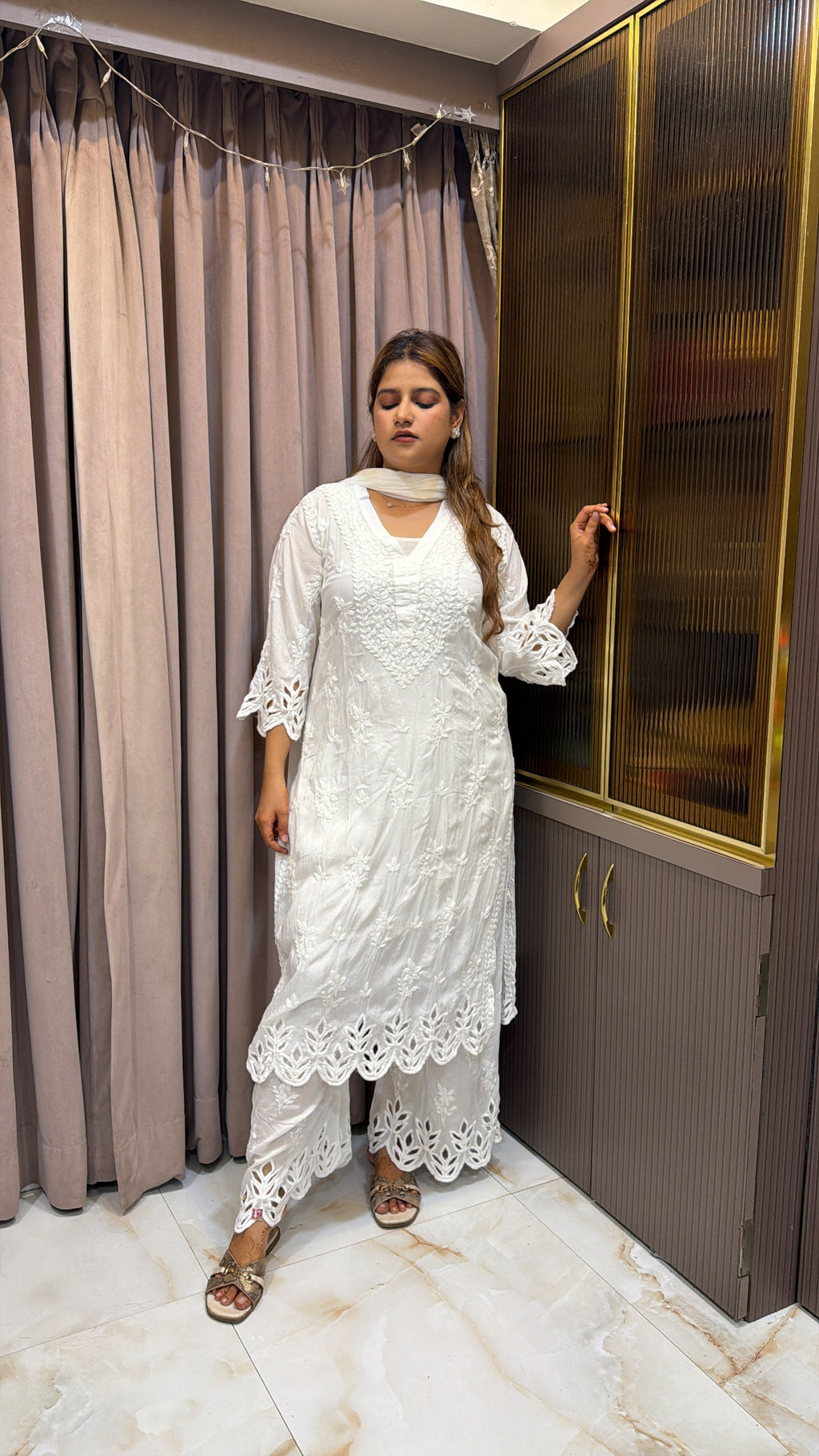 White Pure Modal karachi set