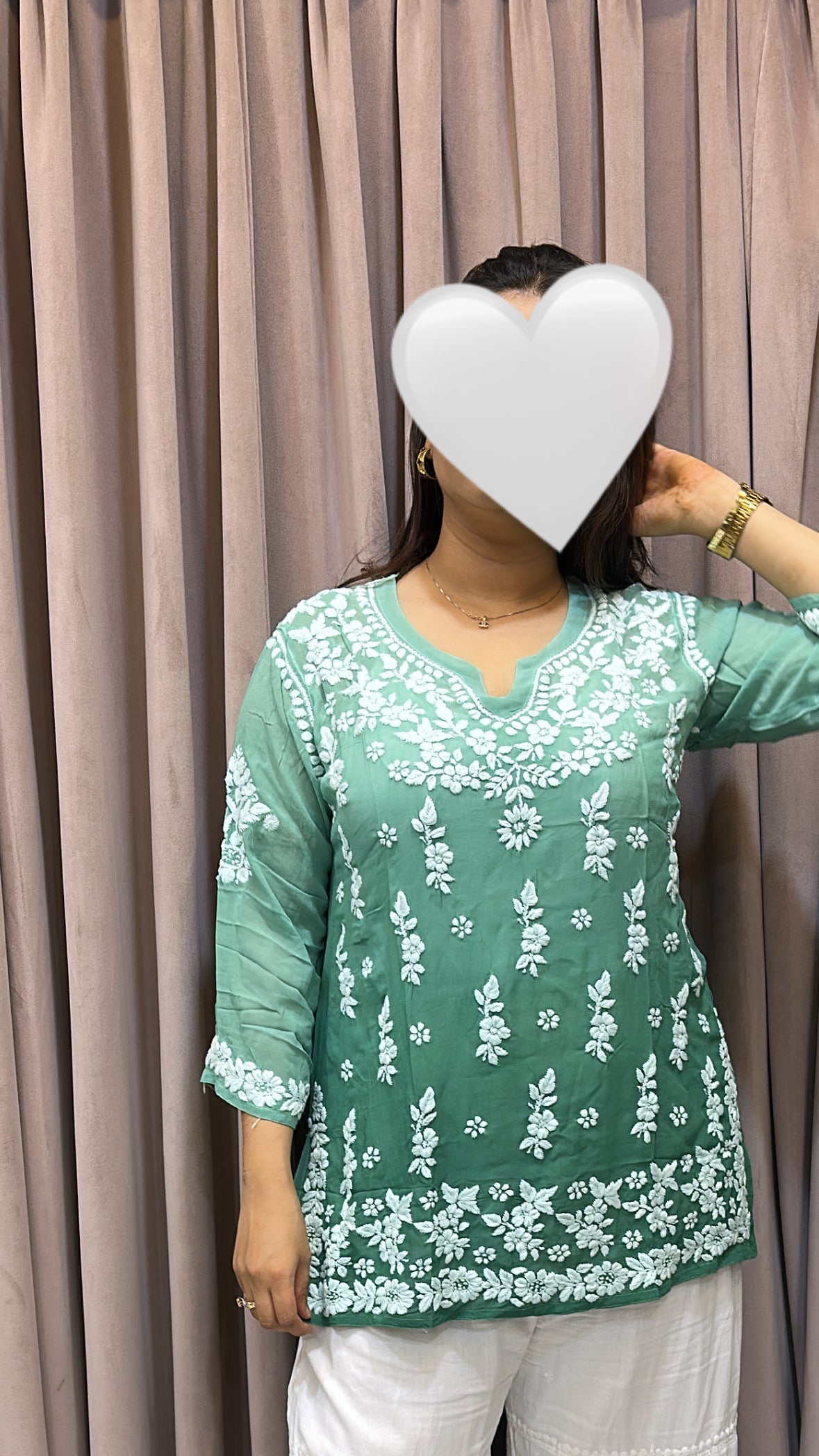 Green Viscose short top