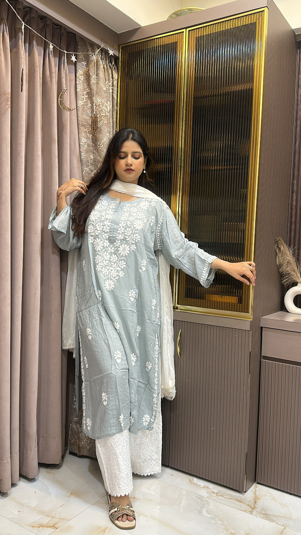 Grey Basics Plus size kurti