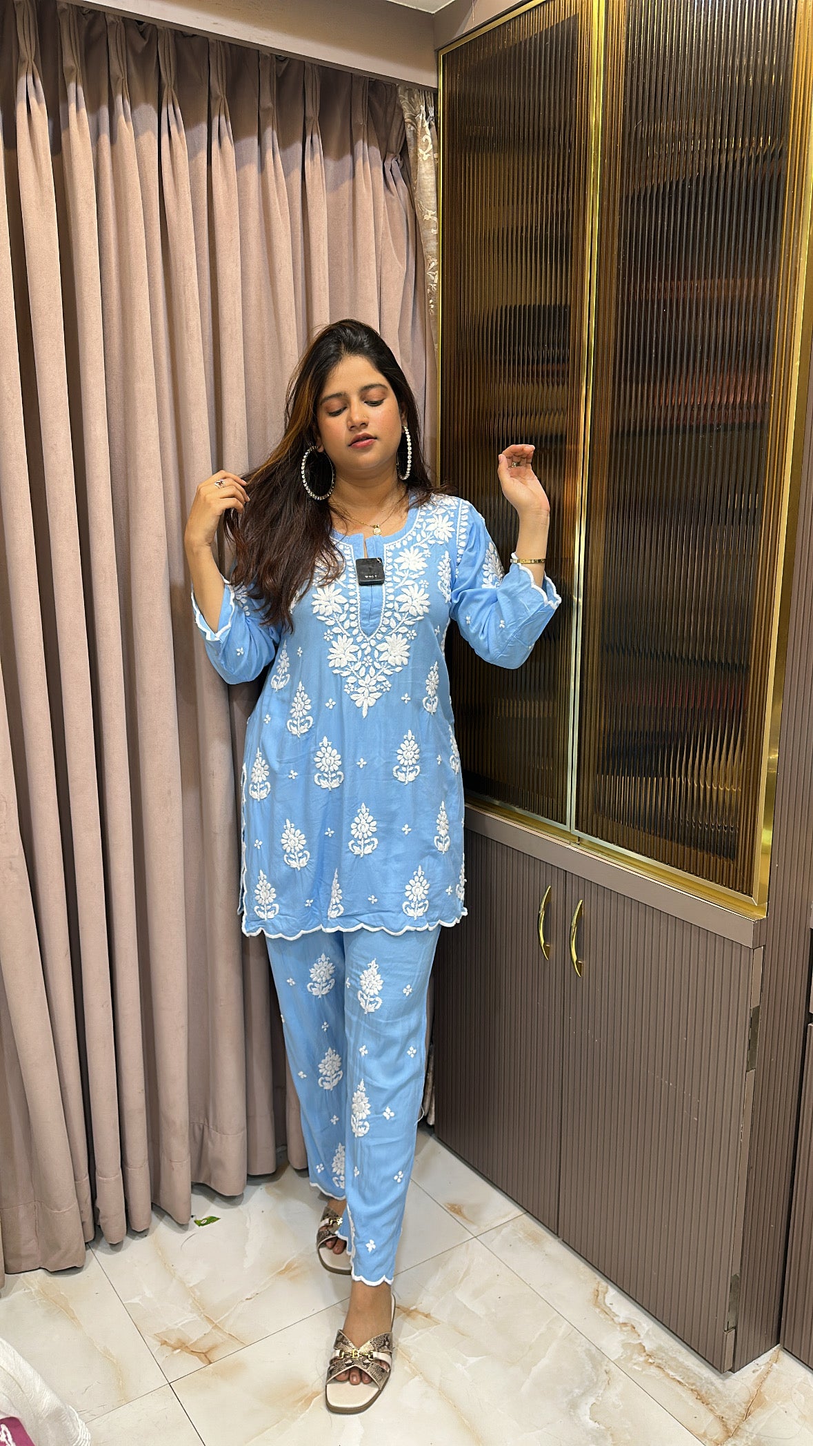 Indigo Cut work co-ord set