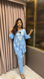 Indigo Cut work co-ord set