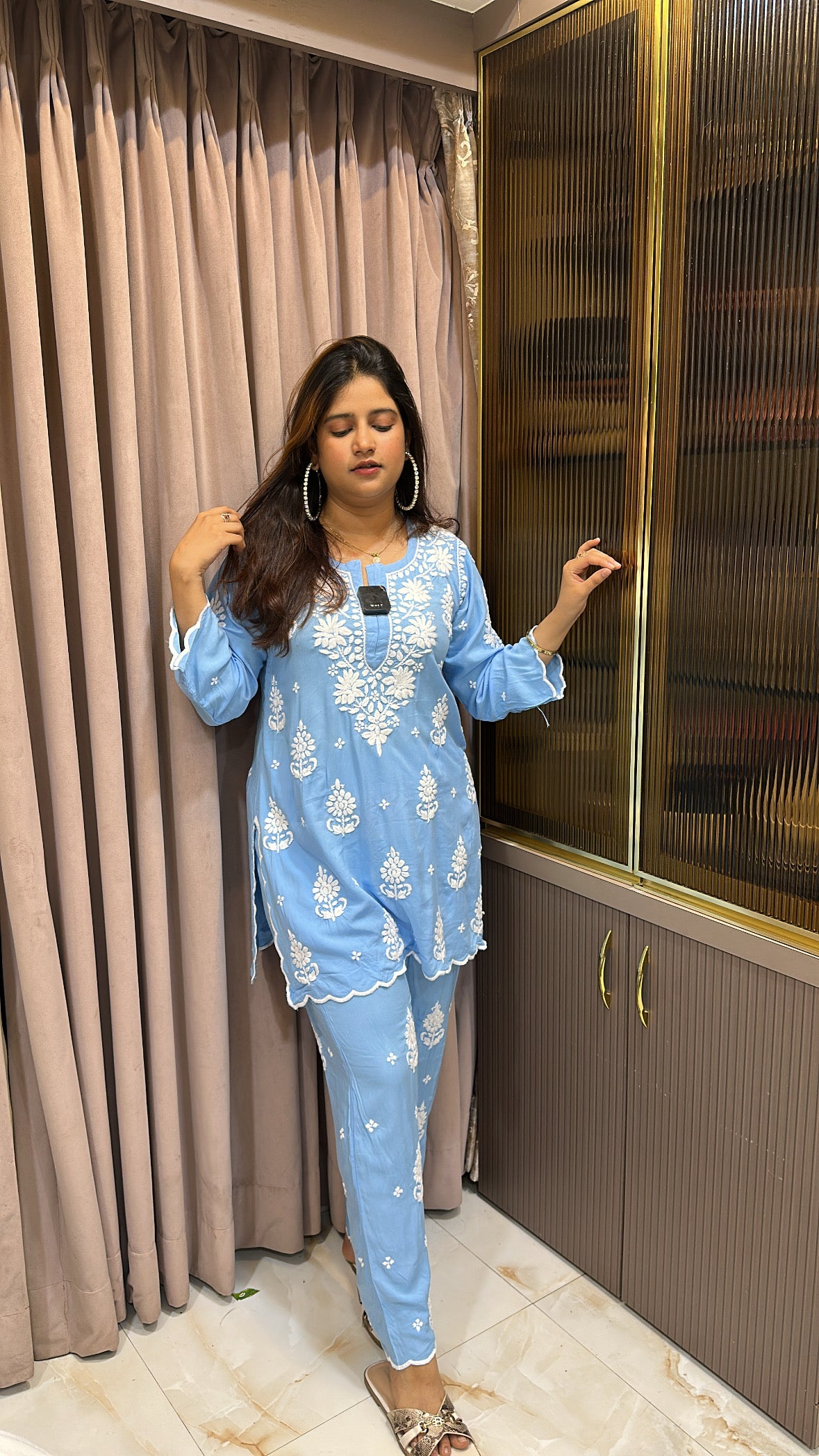 Indigo Cut work co-ord set