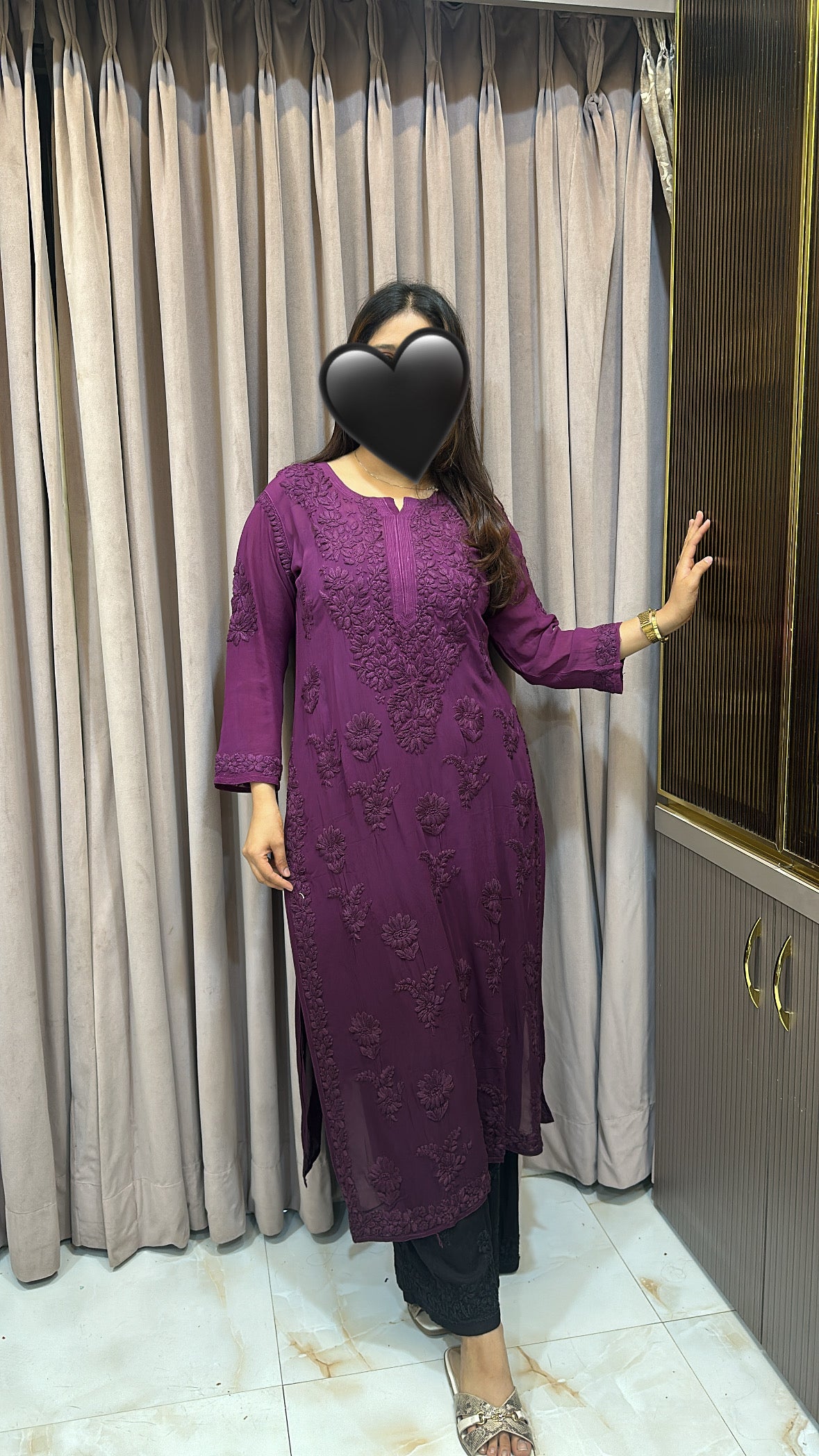 Jamun Viscouse self thread kurti