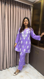 Lavender Cut work co-ord set